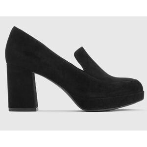Eileen Fisher Becon Black Suede Platform Pumps - Size 7.5